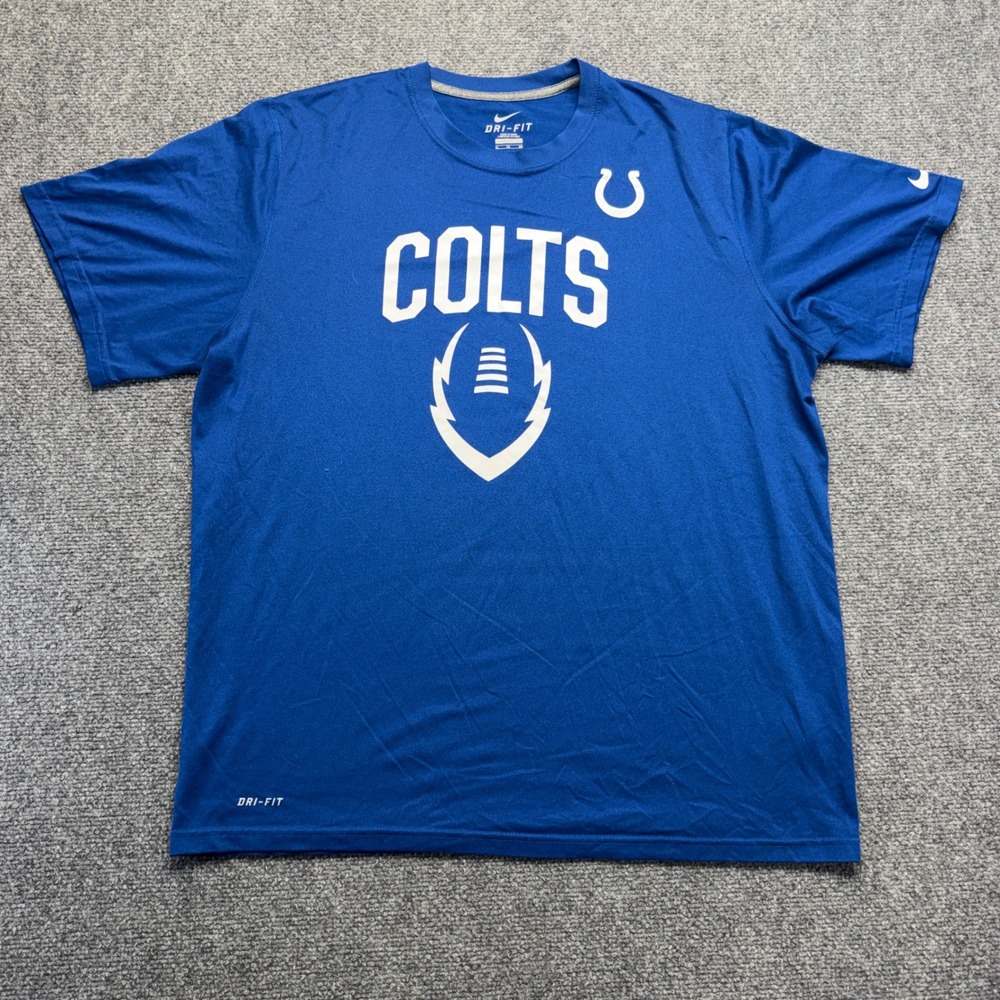 Nike Dri-FIT Indianapolis Colts Mens XL Blue Short Sleeve T-Shirt NFL Football